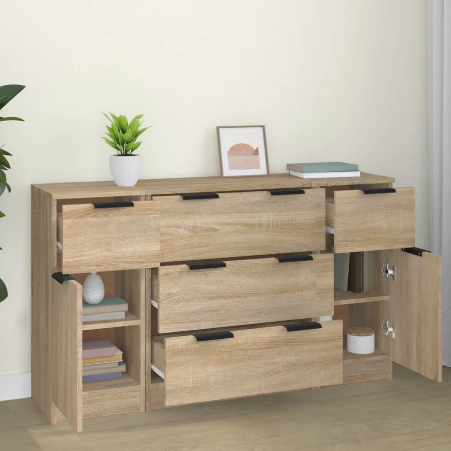 Ensemble de buffets 3 pcs Chêne sonoma Bois d'ingénierie - 3