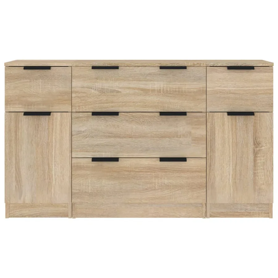 Ensemble de buffets 3 pcs Chêne sonoma Bois d'ingénierie - 5