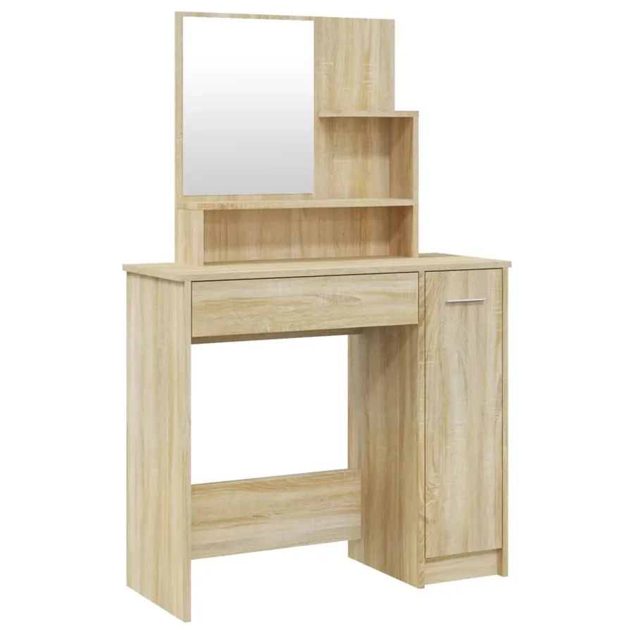 Coiffeuse avec miroir chêne sonoma 86,5x35x136 cm - 2