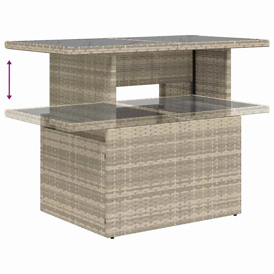Ensemble de repas extérieur 5 pcs Gris clair Poly rotin - 10