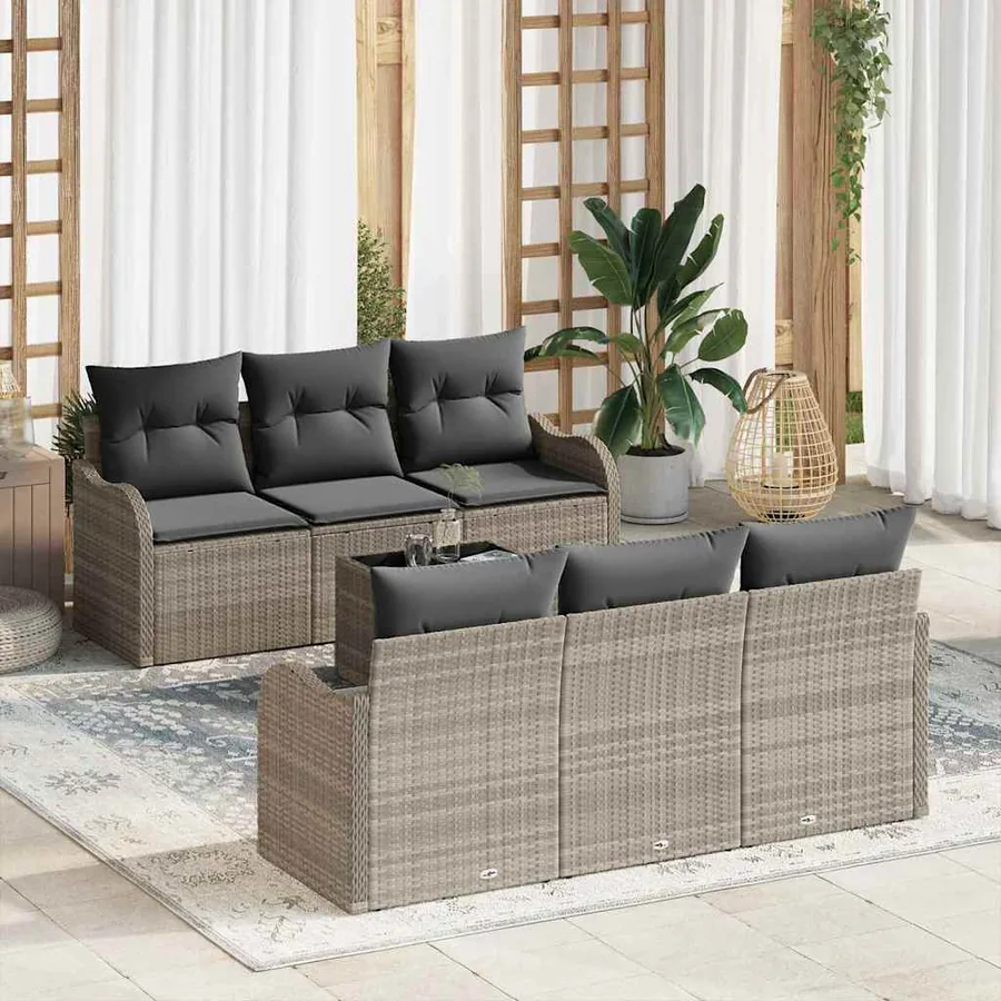 Ensemble de canapé de jardin Gris clair 55 x 55 x 37 cm
