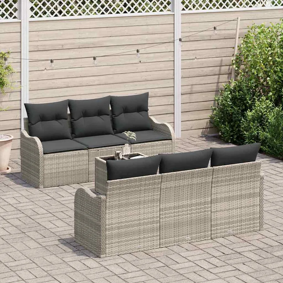 Ensemble de canapé de jardin Gris clair 55 x 55 x 37 cm - 3