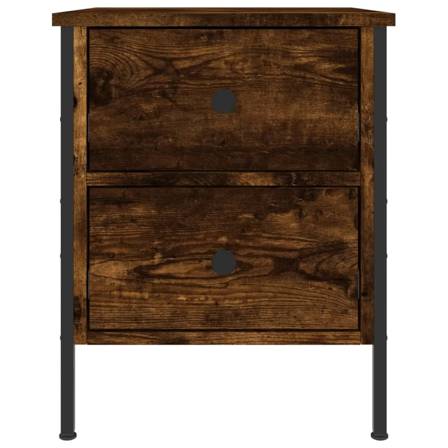 Table de chevet chêne fumé 40x42x50 cm bois d'ingénierie - 3