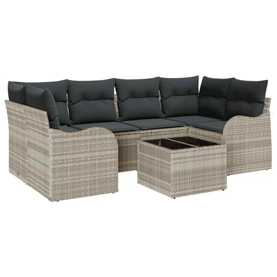 Ensemble de canapé de jardin Gris clair 55 x 55 x 37 cm - 2