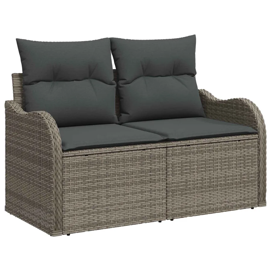 Ensemble de canapé de jardin avec coussin 9 pcs Gris - 4