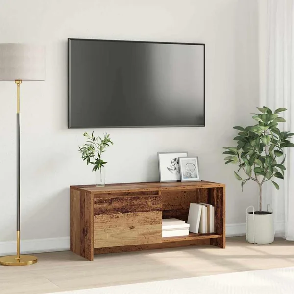 Ensemble meuble TV Montage mural Bois Ancien 90 x 35 x 40 cm
