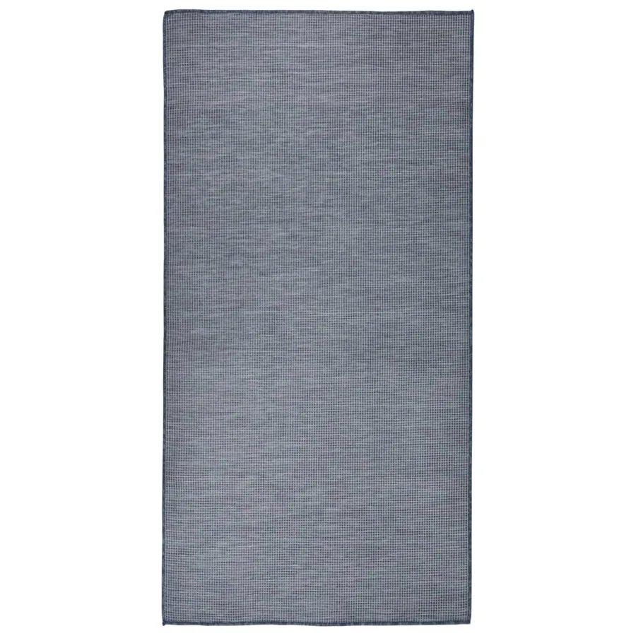 Tapis à tissage plat d'extérieur 100x200 cm Bleu
