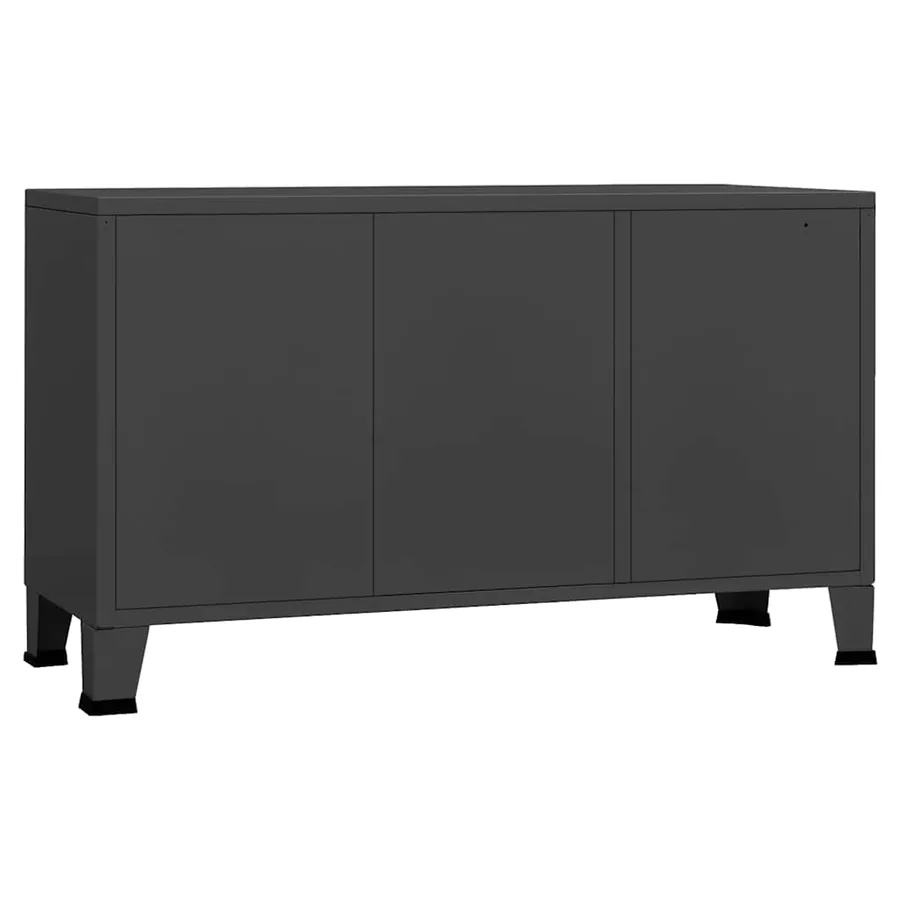 Buffet industriel Anthracite 105x35x62 cm Métal et verre - 5
