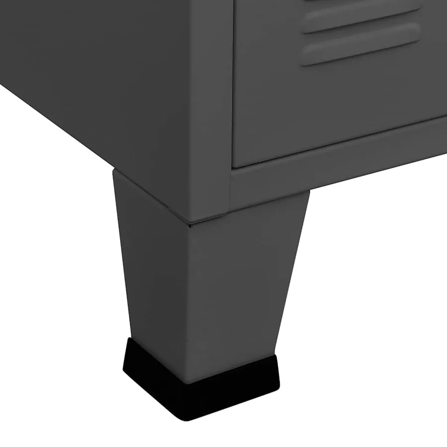 Buffet industriel Anthracite 105x35x62 cm Métal et verre - 8