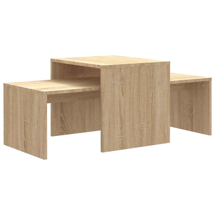 Ensemble de tables basses Chêne sonoma bois d’ingénierie - 2