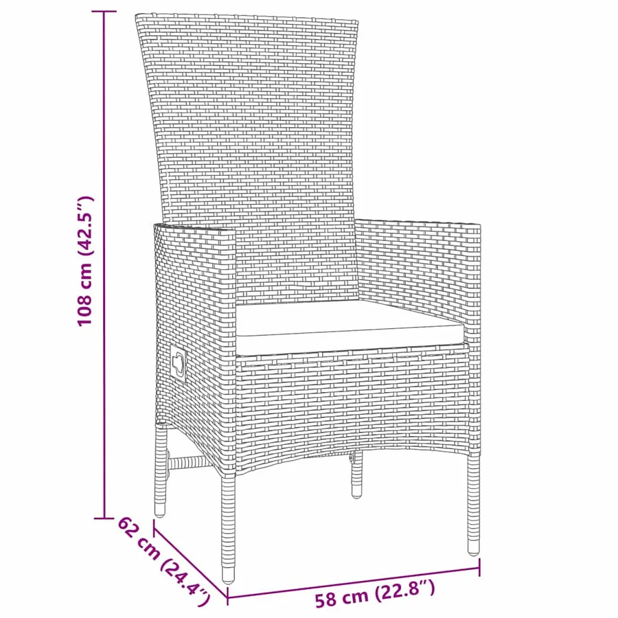 Ensemble de salle à manger pour jardin 7 pcs Beige polyrotin - 8