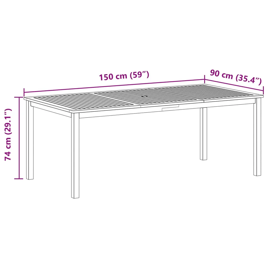 Ensemble de salle à manger pour jardin 9 pcs Gris - 14