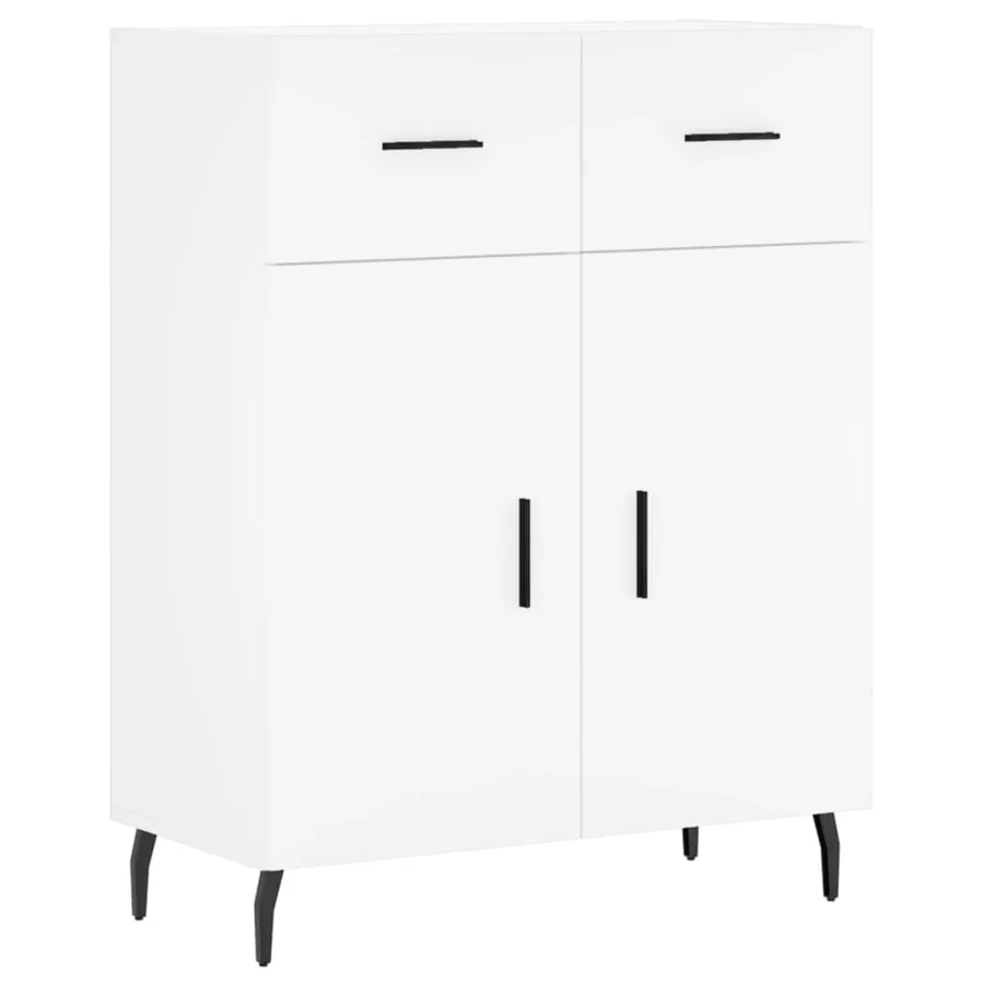 Buffet blanc 69,5x34x90 cm bois d'ingénierie - 2