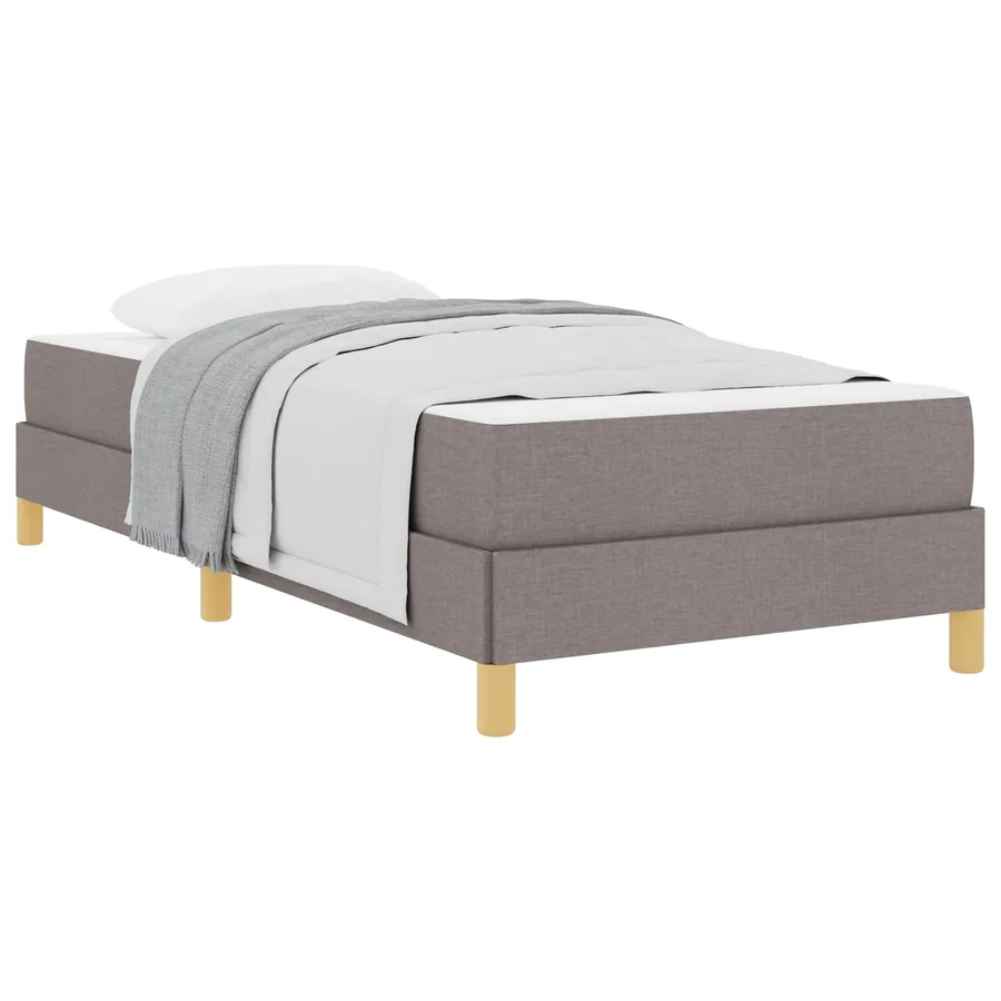 Lit à ressorts avec matelas Taupe 80 x 200 cm tissu - 2