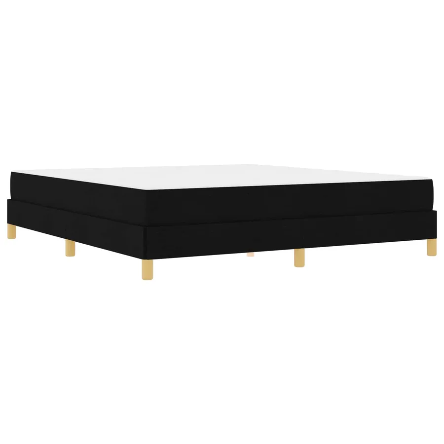 Lit à ressorts avec matelas Noir 180 x 200 cm tissu - 4