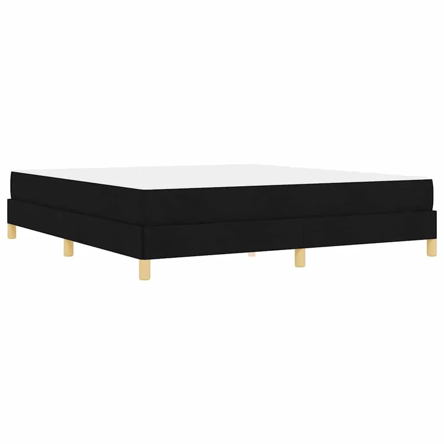 Lit à ressorts avec matelas Noir 180 x 200 cm tissu - 9