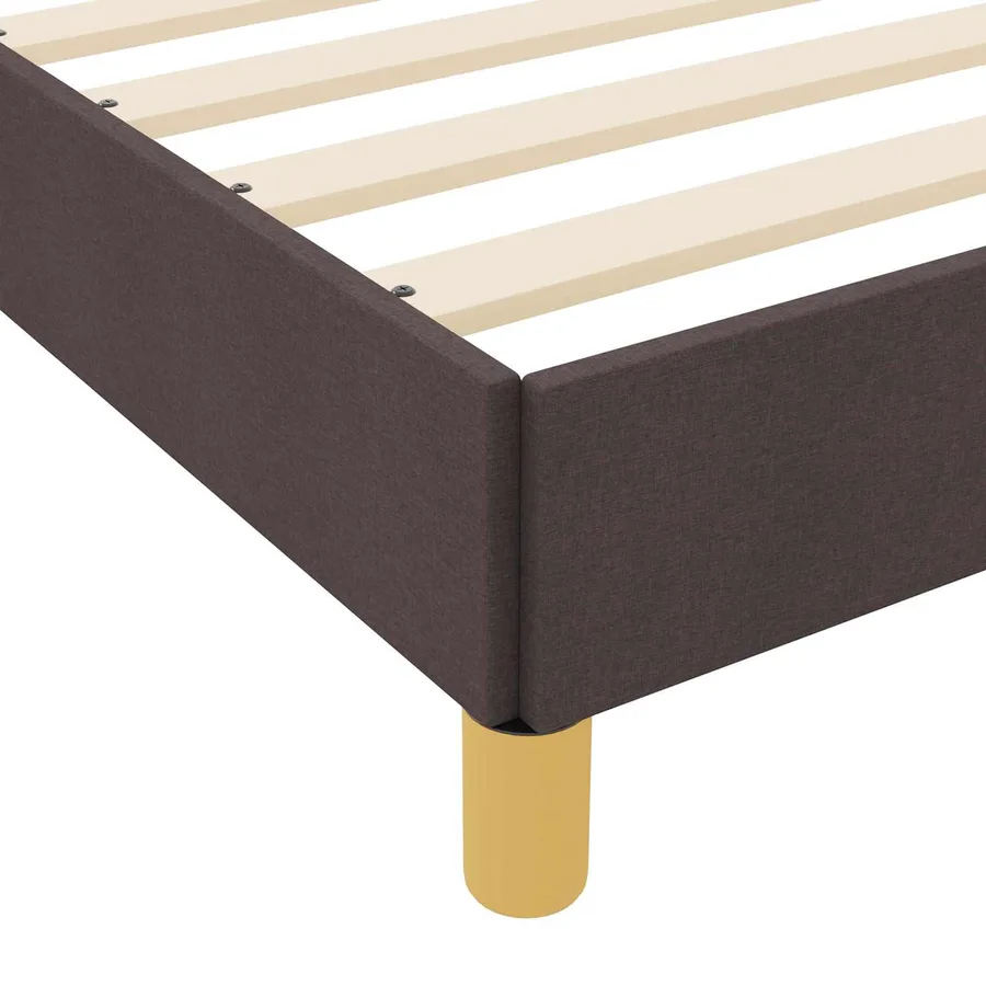 Lit à ressorts avec matelas Marron foncé 120 x 200 cm tissu - 10