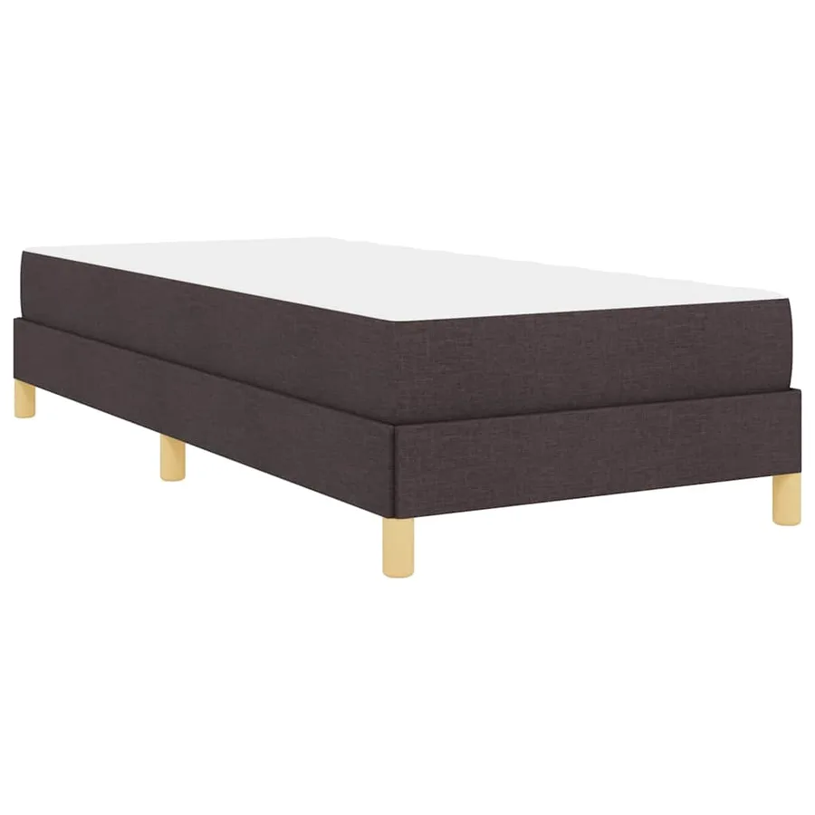 Lit à ressorts avec matelas Marron foncé 90 x 200 cm tissu - 9