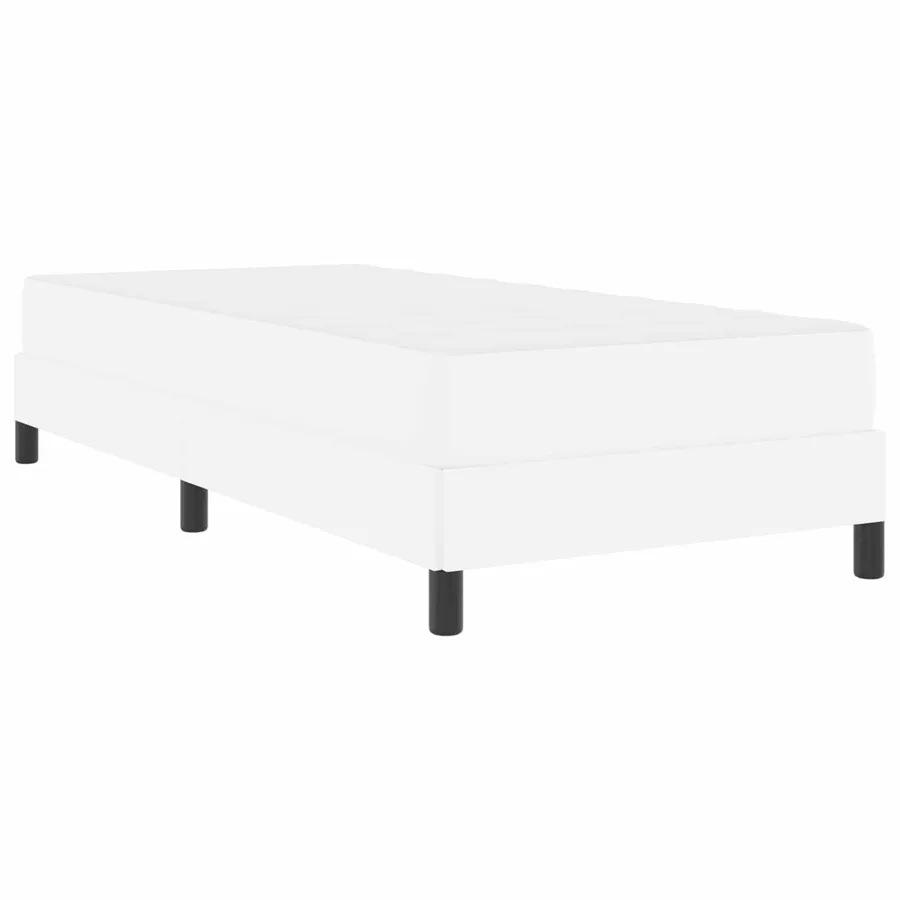 Cadre de lit avec matelas Blanc pur 80 x 200 cm tissu - 4