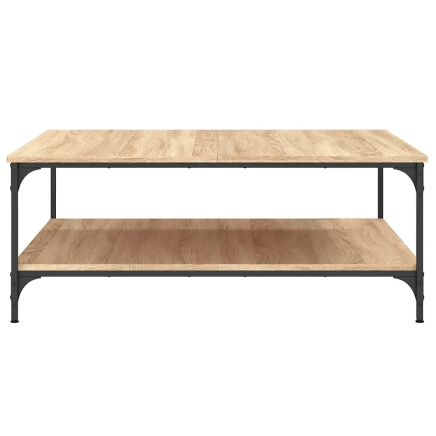 Table basse chêne sonoma 100x100x40 cm bois d'ingénierie - 5
