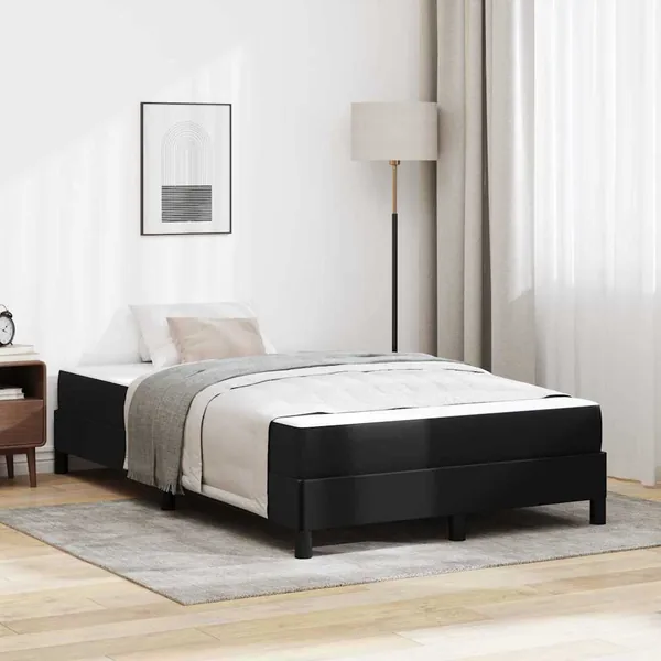 Cadre de lit avec matelas Noir 120 x 200 cm tissu