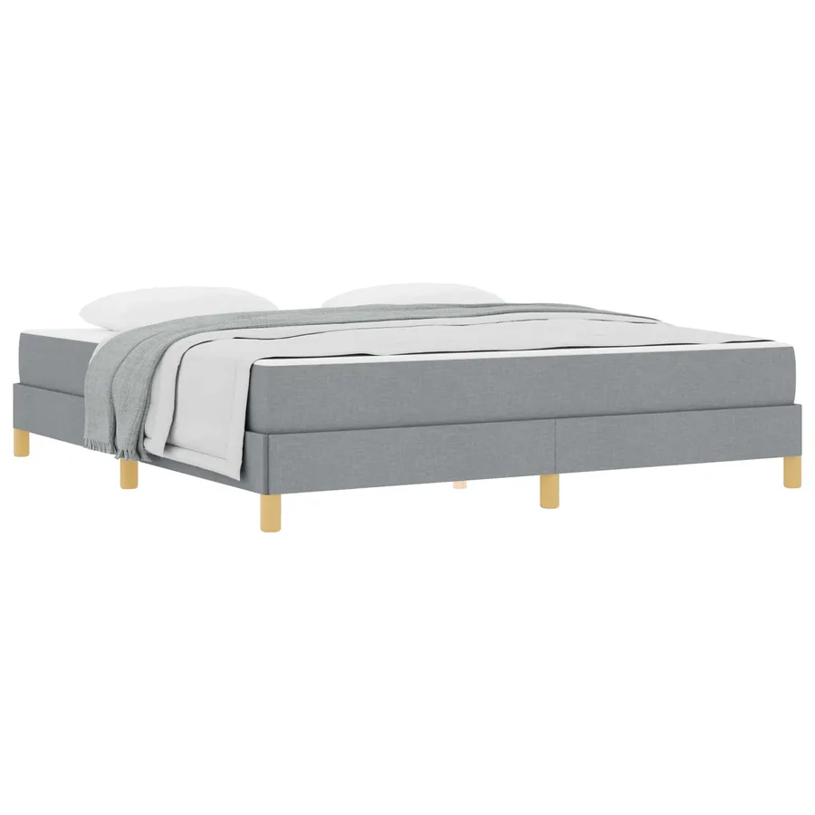 Lit à ressorts avec matelas Gris clair 180 x 200 cm tissu - 2