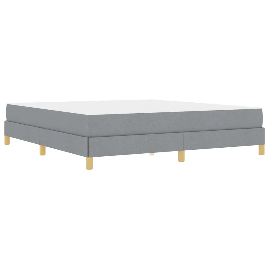 Lit à ressorts avec matelas Gris clair 180 x 200 cm tissu - 4
