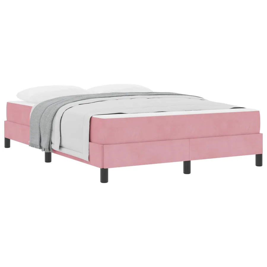 Lit à ressorts avec matelas Rose 140 x 190 cm tissu - 2
