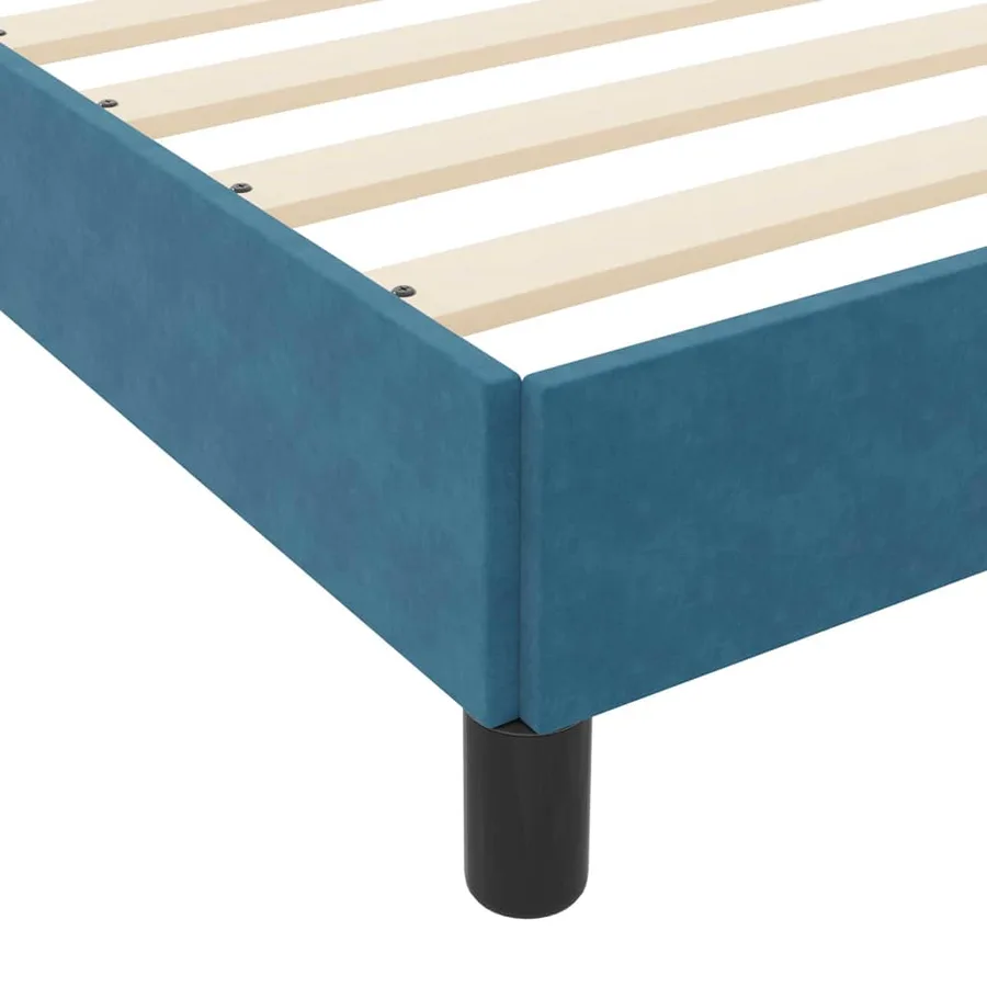 Lit à ressorts avec matelas Bleu foncé 100 x 200 cm tissu - 10