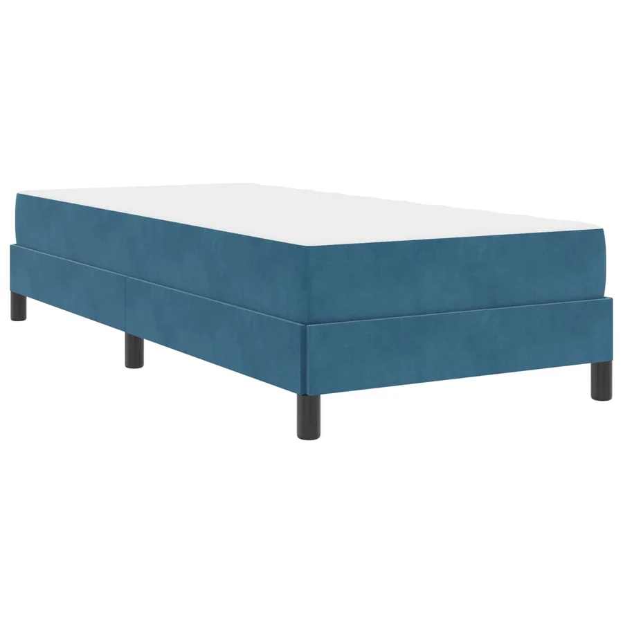 Lit à ressorts avec matelas Bleu foncé 100 x 200 cm tissu - 4