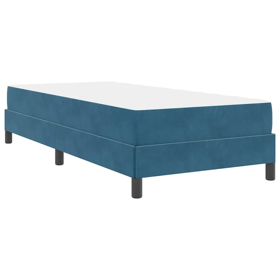 Lit à ressorts avec matelas Bleu foncé 100 x 200 cm tissu - 9