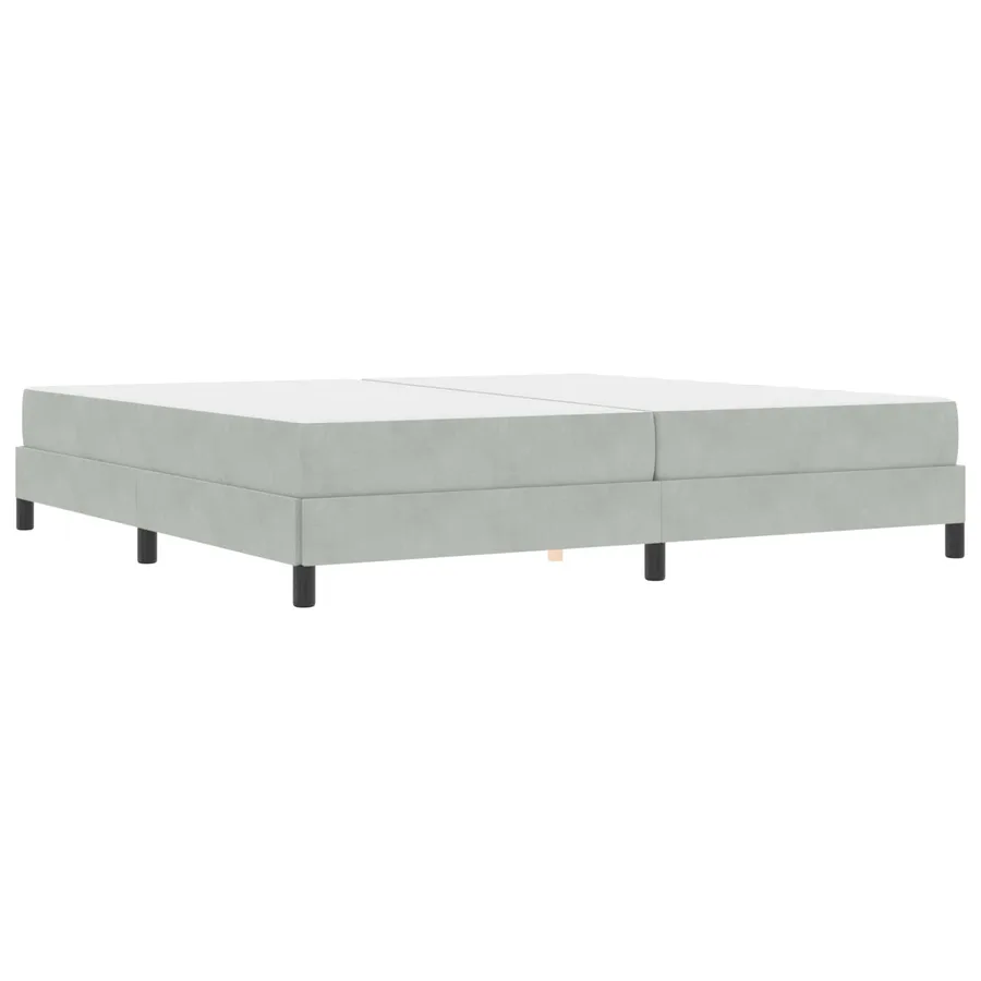 Lit à ressorts avec matelas Gris clair 200 x 200 cm tissu - 2