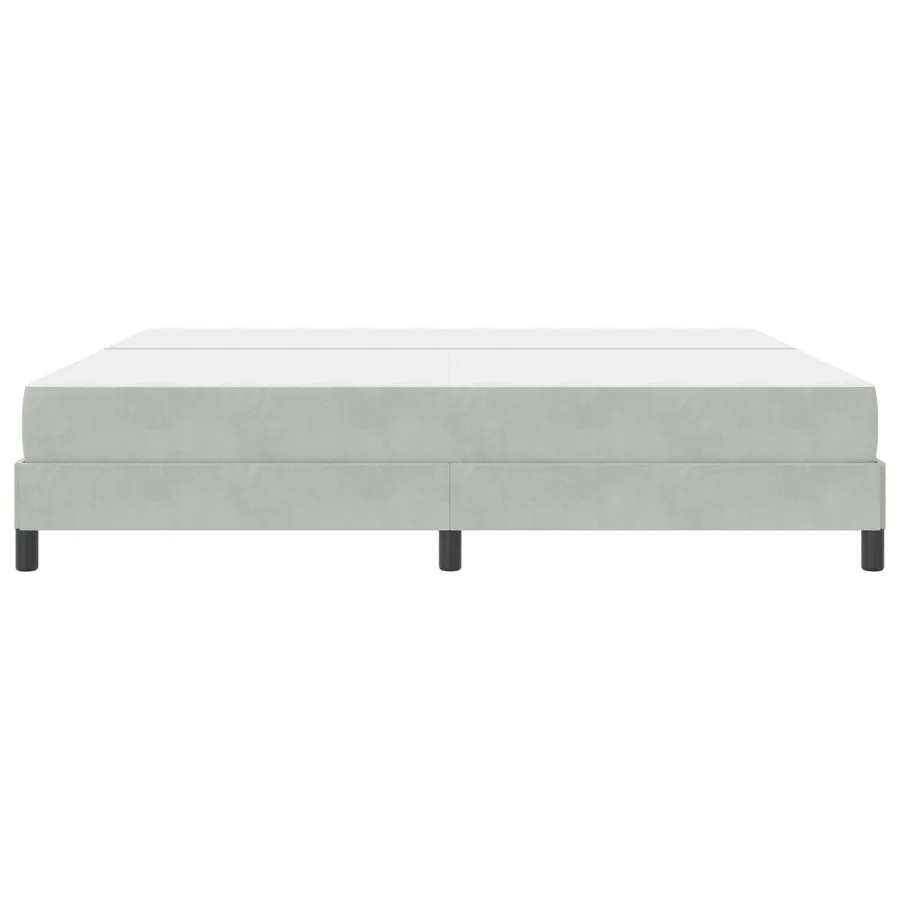 Lit à ressorts avec matelas Gris clair 200 x 200 cm tissu - 6
