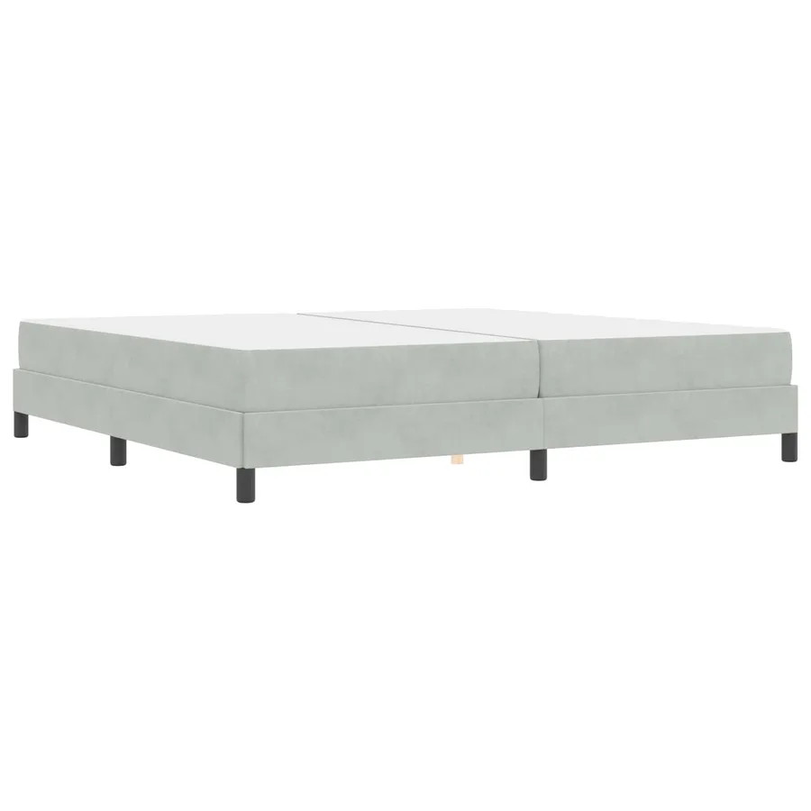 Lit à ressorts avec matelas Gris clair 200 x 200 cm tissu - 7