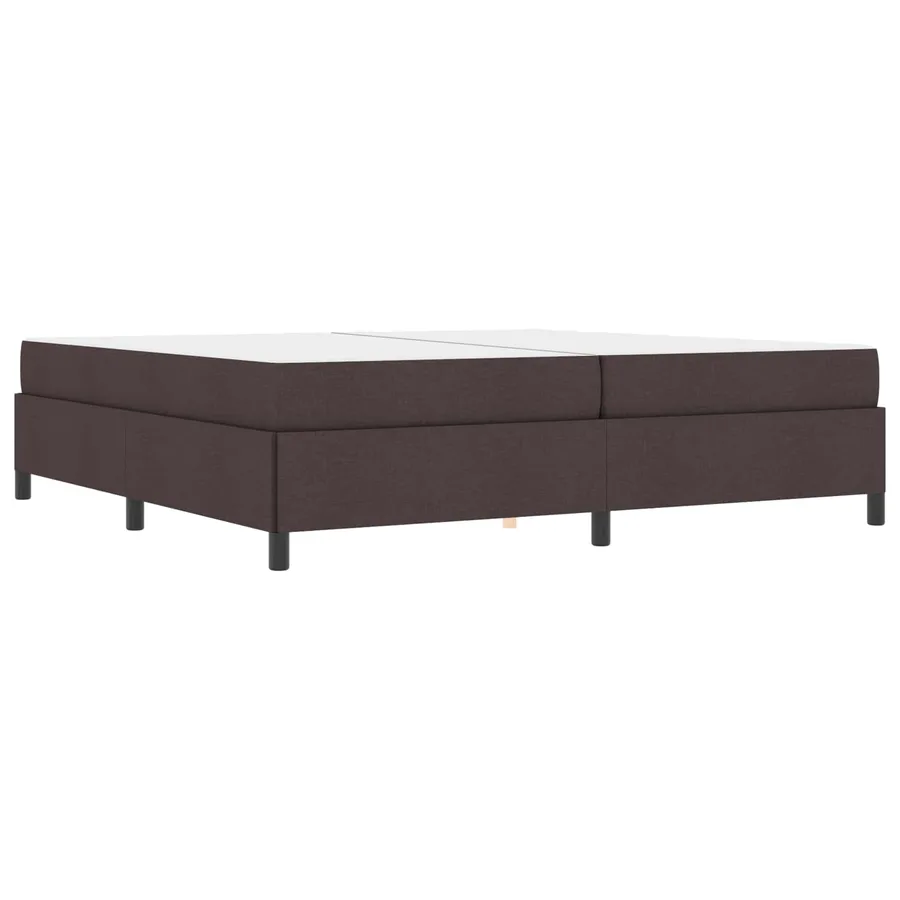 Lit à ressorts avec matelas Marron foncé 200 x 200 cm tissu - 2