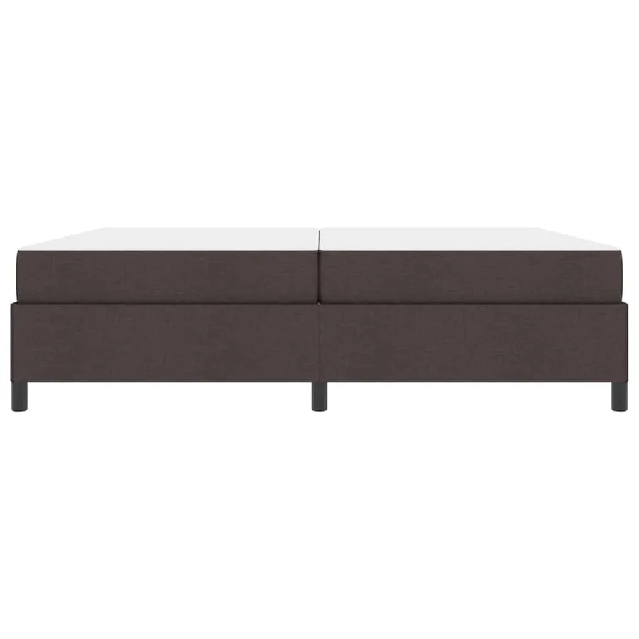 Lit à ressorts avec matelas Marron foncé 200 x 200 cm tissu - 5