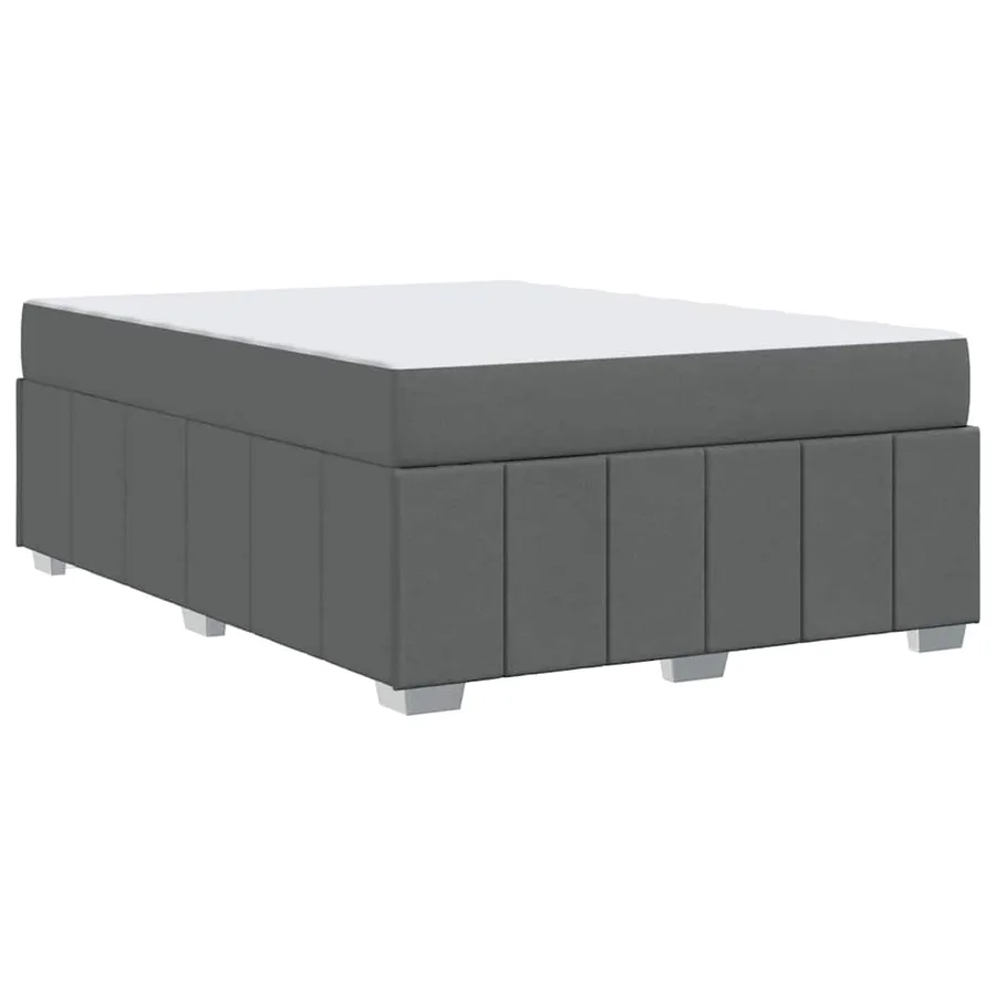 Cadre de lit avec matelas Gris foncé 160 x 200 cm tissu - 9
