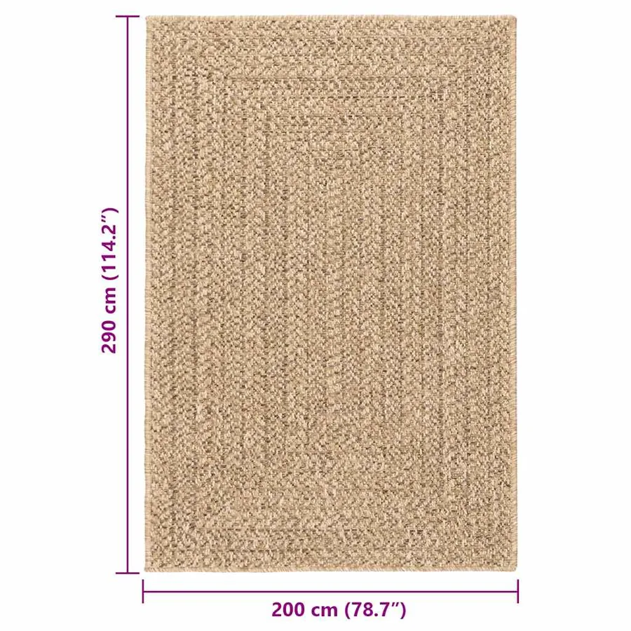 Tapis ZIZUR 200x290 cm aspect de jute intérieur et extérieur - 9