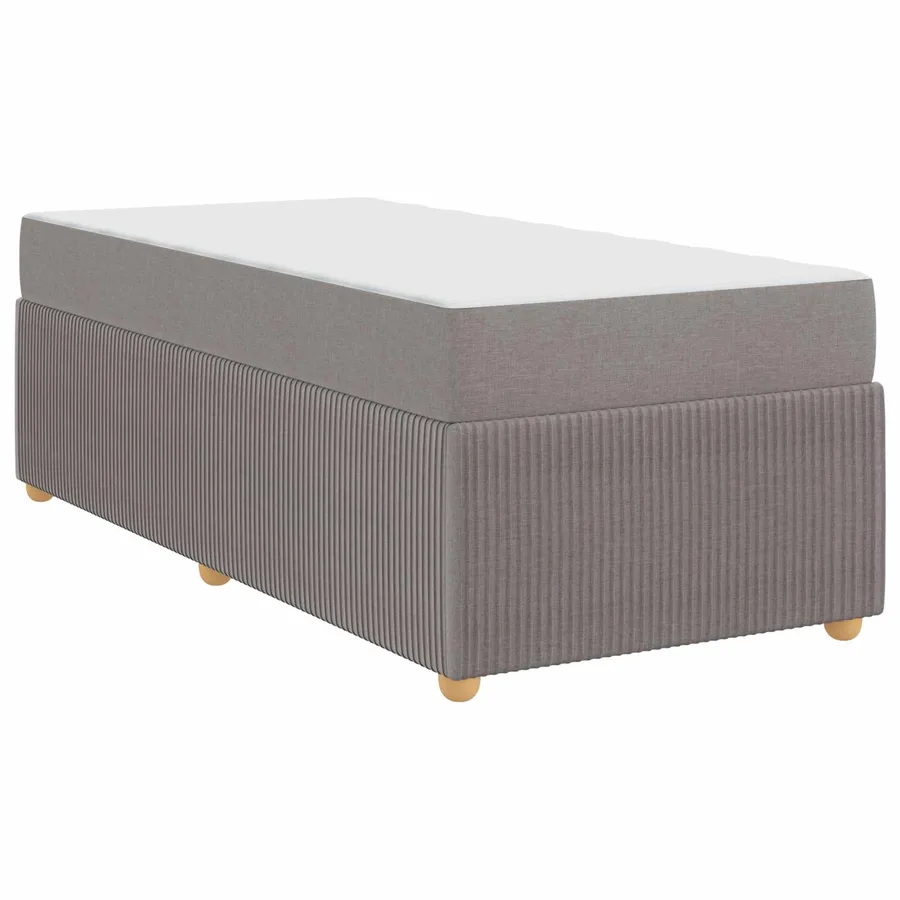 Cadre de lit avec matelas Taupe 80 x 200 cm tissu - 4