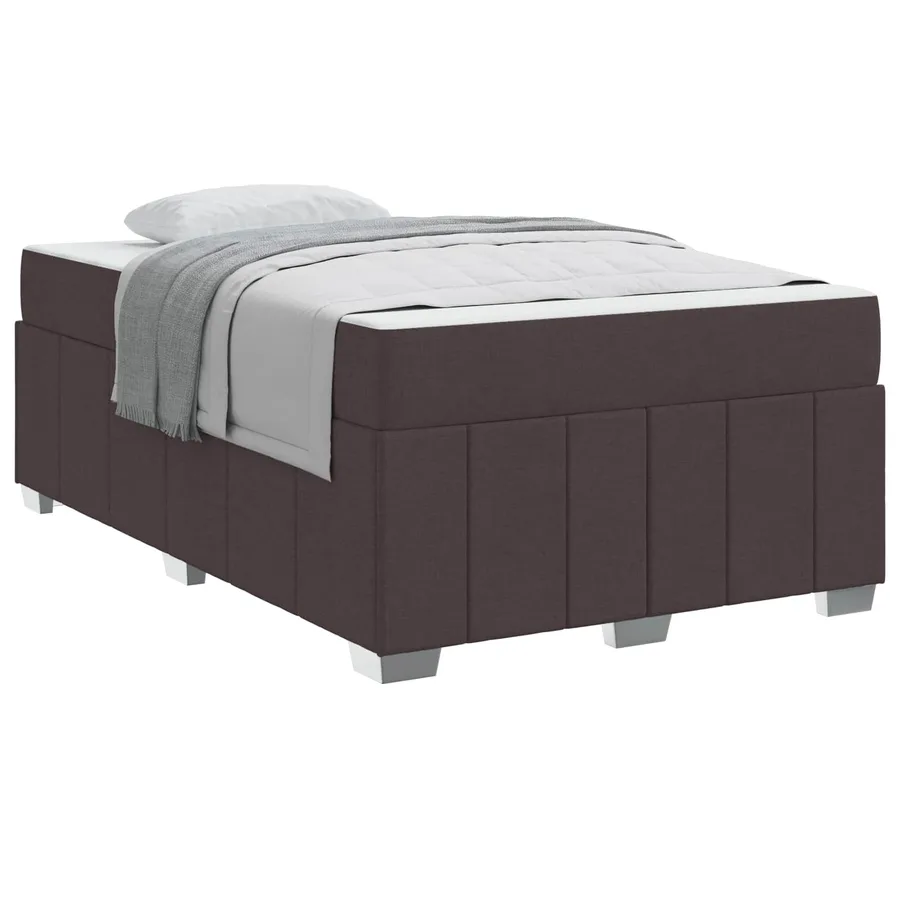 Cadre de lit avec matelas Marron foncé 120 x 200 cm tissu - 2