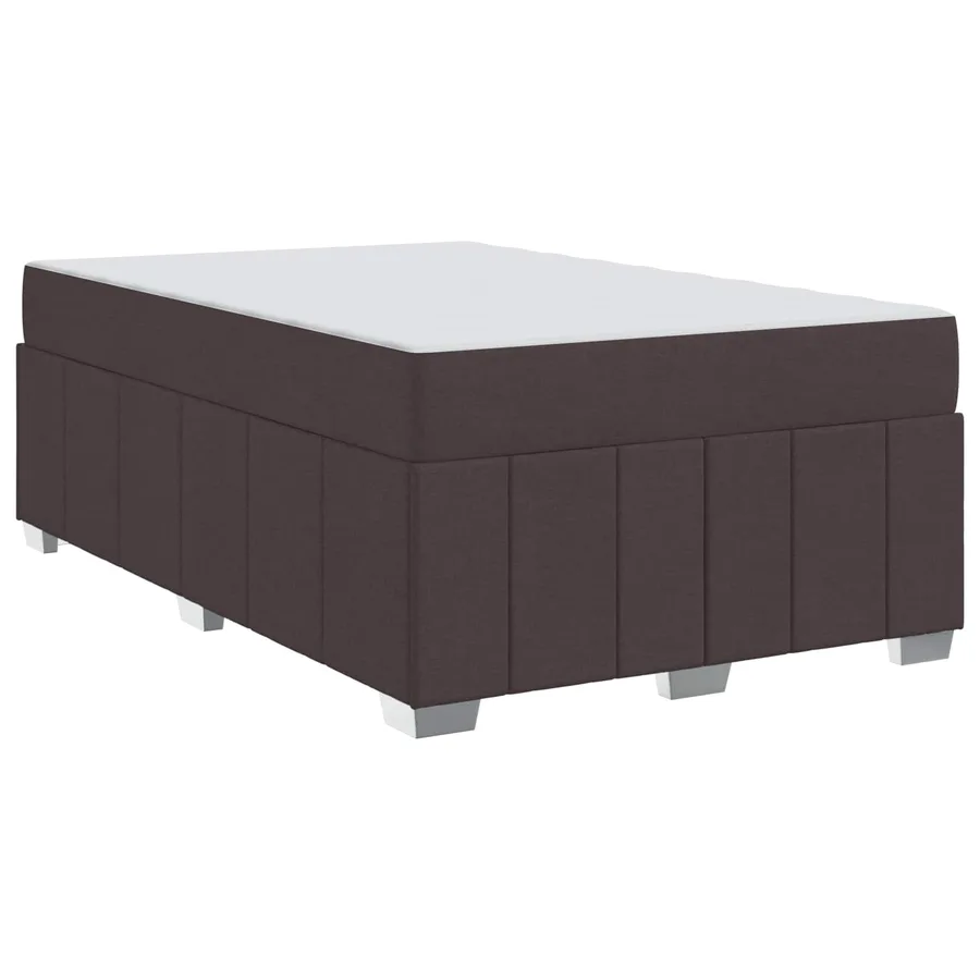 Cadre de lit avec matelas Marron foncé 120 x 200 cm tissu - 4