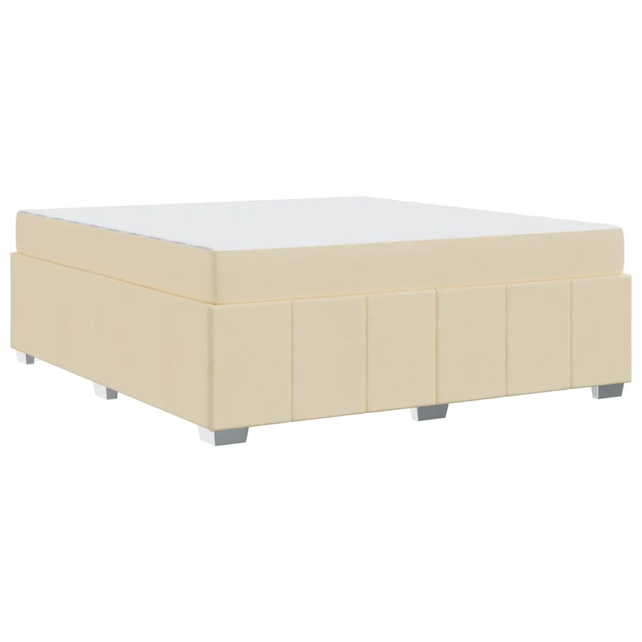 Cadre de lit avec matelas Crème 180 x 200 cm tissu - 4