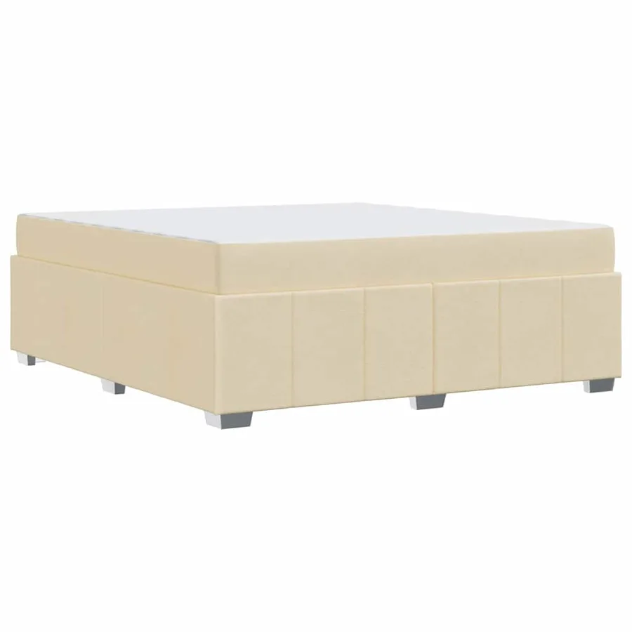 Cadre de lit avec matelas Crème 180 x 200 cm tissu - 9