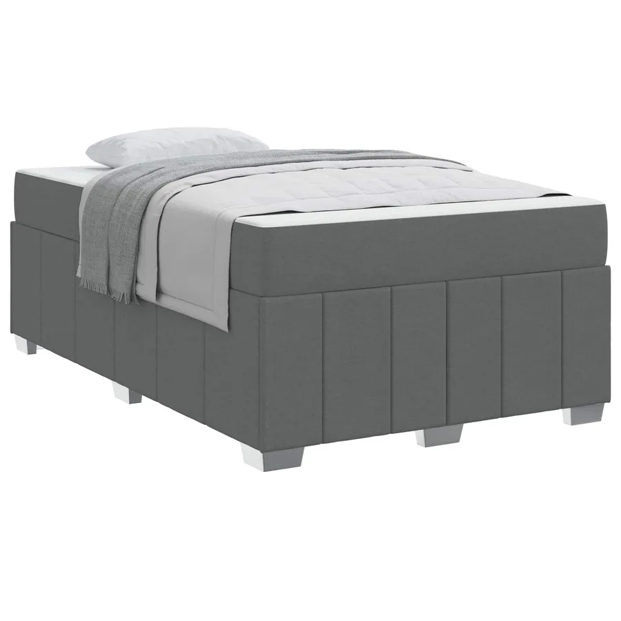 Cadre de lit avec matelas Gris foncé 120 x 200 cm tissu - 2