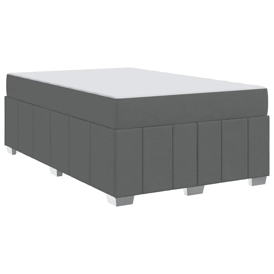 Cadre de lit avec matelas Gris foncé 120 x 200 cm tissu - 4