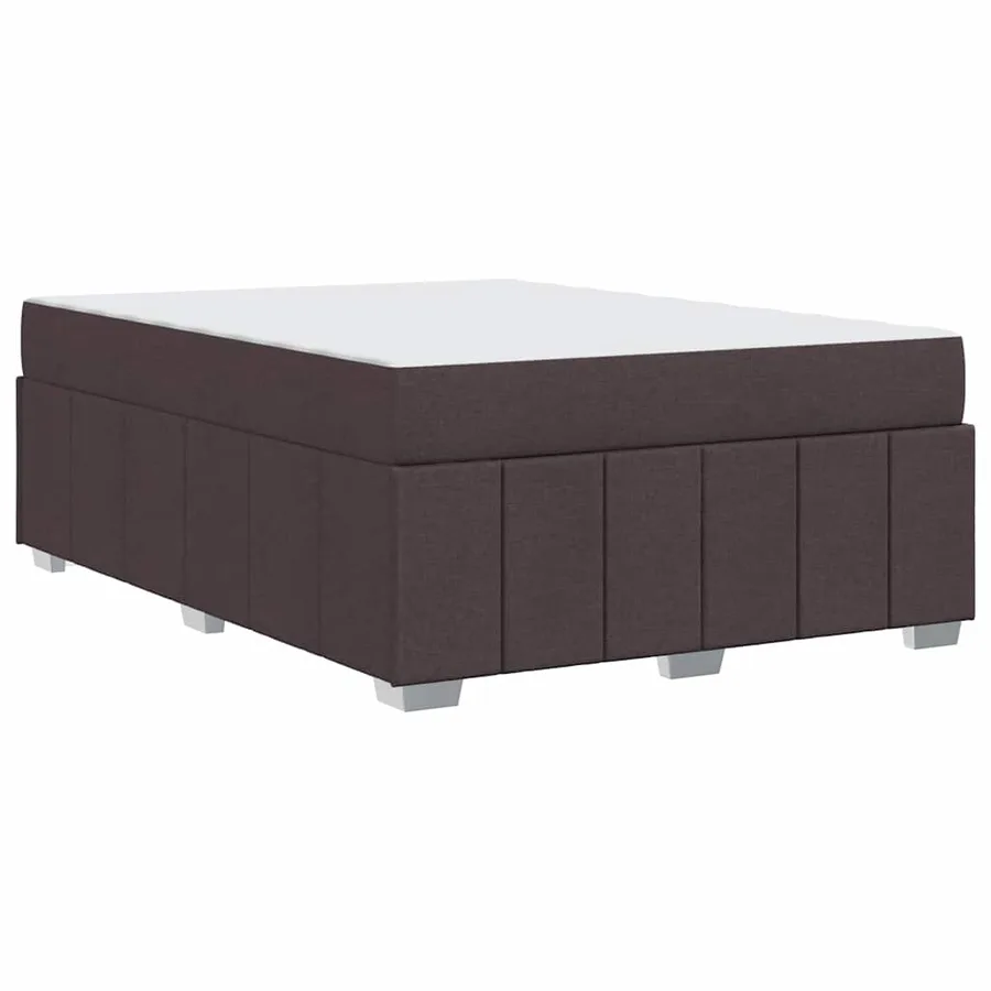 Cadre de lit avec matelas Marron foncé 160 x 200 cm tissu - 9