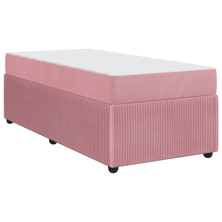 Cadre de lit avec matelas Rose 90 x 190 cm tissu - 4