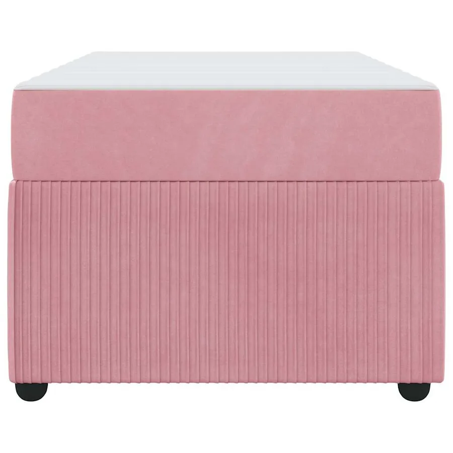 Cadre de lit avec matelas Rose 90 x 190 cm tissu - 7