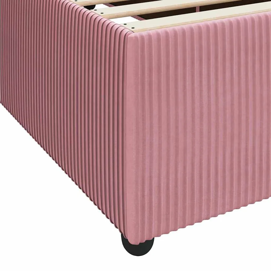 Cadre de lit avec matelas Rose 90 x 190 cm tissu - 8