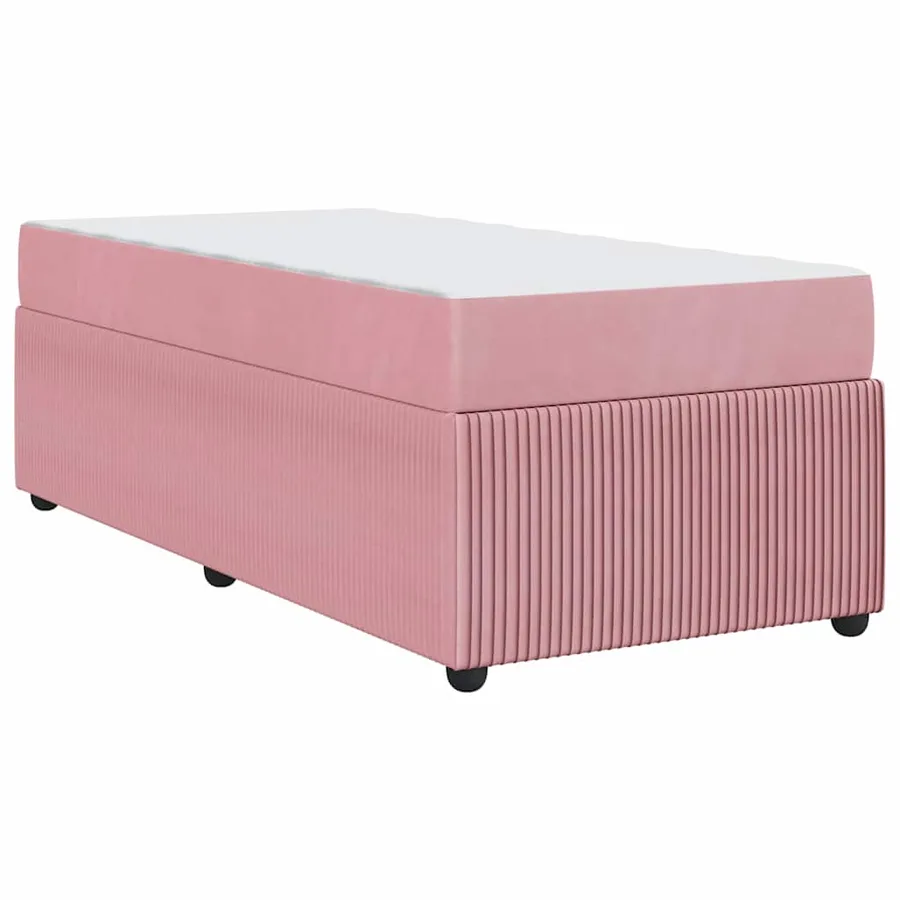 Cadre de lit avec matelas Rose 90 x 190 cm tissu - 9